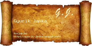 Gyurik Janka névjegykártya